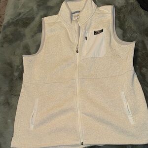 L.L. Bean Off-White Fleece Vest